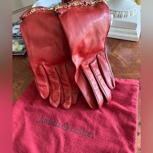 Judith Leiber Gloves leather  Red NWOT